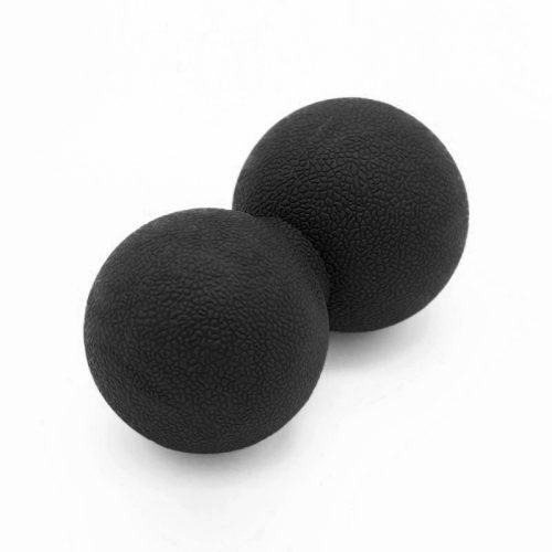 Dupla masszázs labda, sima felületű, 16x8 cm, Salta - Fekete