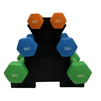 Neoprén súlyzókészlet, állvánnyal, Salta - 12 kg