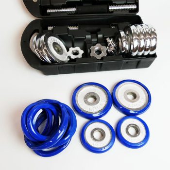   Súlyzókészlet, krómozott, levehető gumiborítással, Salta - 15 kg