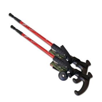   Túrabot, állítható hosszúsággal, alumínium, 134 cm, Salta - Piros