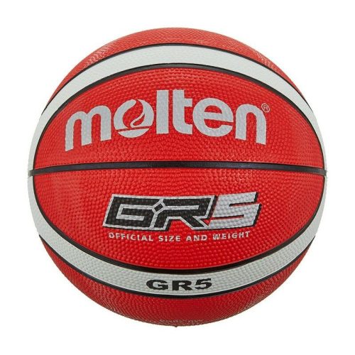 Kosárlabda, prémium gumi, piros-fehér, 5-ös méret, Molten