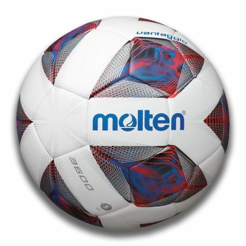 Futball labda, szintetikus bőr, fehér-piros-ezüst, hybrid, FIFA, 5-ös méret, Molten