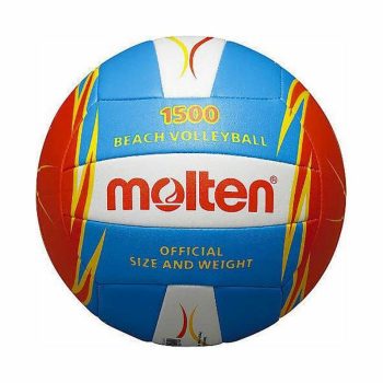   Strandröplabda, PU-bőr, világoskék-narancs, 5-ös méret, Molten
