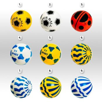   Gumilabda, színes mintázású játéklabda, 220mm, Plasto Ball