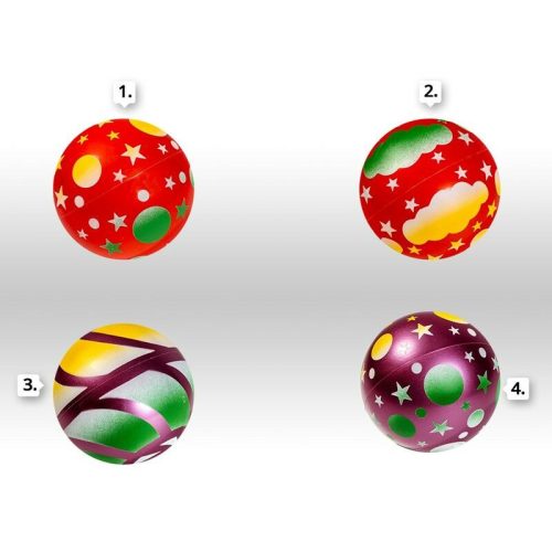 Dekor labda, színes mintázású játéklabda, 180mm, Plasto Ball