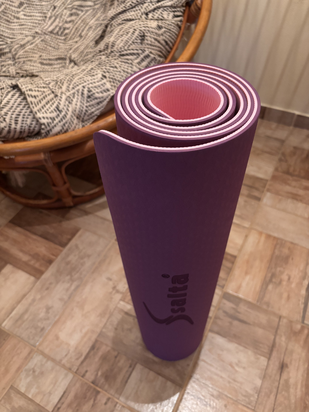 Jógaszőnyeg, TPE, 0,6x61x183 cm, Salta - Kék-sötétkék
